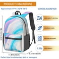 thumbnail image 5 of 17 Inch Lightweight Backpack,PVC Waterproof Oxford Fabric, Ergonomically Designed, with Large Capacity, Aqua Blue Watercolor, 5 of 5
