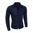 thumbnail image 3 of Camisa De Manga Larga Rayada De Hombres Seda De Hielo, 3 of 6