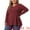 Brown Red, variant on DARING DIVA Women's Plus Waffle Knit Tops V Neck Lace Patchwork Blouse 1X Black