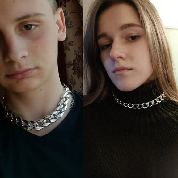 Men's Thick Cuban Link Choker Necklaces Male 14K White Gold Rapper Neck Chains for Women Men Hip Hop Jewelry Gift