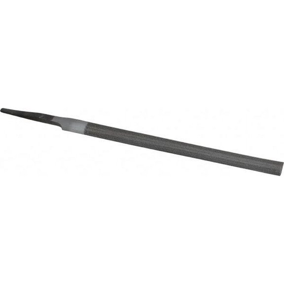 Nicholson 6" Long, Second Cut, Half Round American-Pattern File Single, Double Cut, 11/64" Overall Thickness, Tang