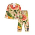 thumbnail image 1 of Fotbe Vintage Bird Conjunto de Pijama de Manga Larga para Mujer con Estampado, Ropa de Dormir de 2 Piezas, Conjunto de Casa Suave y Cómodo con Bolsillos-Large, 1 of 7