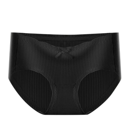 

WZHKSN Women S Solid Panties Black Breathable Briefs 1-Pack