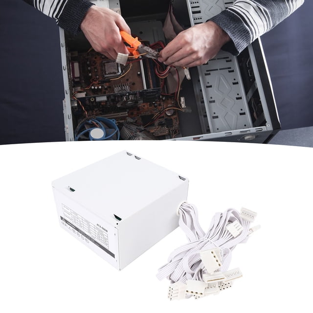 Desktop Case Power Supply, PC 500W Power Supply Intelligent Temperature Control Energy Saving Single 12V High Current for Dual Core Platform