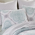 thumbnail image 3 of Levtex Home - Shutters Quilt Set - Twin Quilt + One Standard Pillow Sham - Medallion - Grey, Spa , and White - Quilt Size (68x86in.) and Pillow Sham Size (26x20in.) - Reversible - Cotton Fabric, 3 of 7