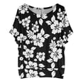 thumbnail image 3 of Graphic Tees for Women T-Shirts Women's Oversized T-Shirt with Batwing Sleeves Short Sleeve Tops White S, 3 of 4