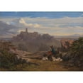 thumbnail image 3 of Edward Lear 18x14 Black Modern Framed Museum Art Print Titled - Landscape with Goatherd, 3 of 5