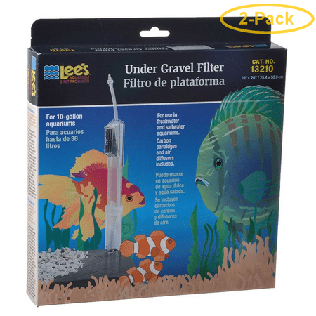 Original Undergravel Filter - Lees Original Undergravel Filter 20 Long x 10 Wide (10 Gallons) - Pack of 2