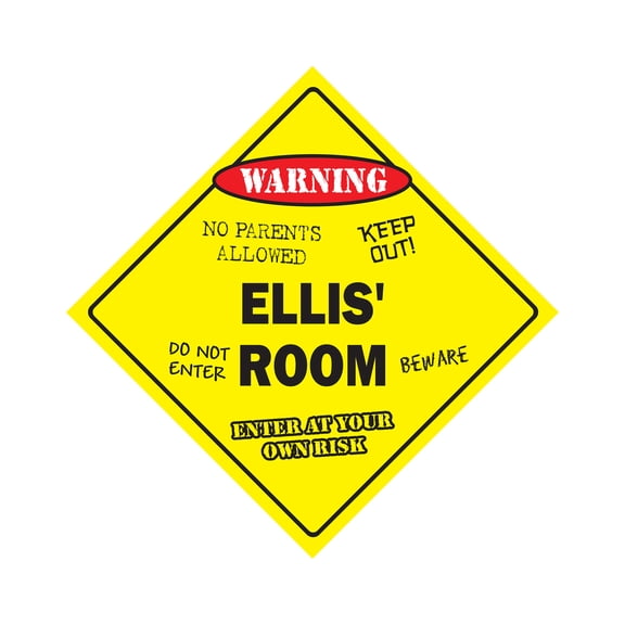 Ellis' Room Sign Crossing Zone Xing | Indoor/Outdoor | 14" Tall kids bedroom decor door children's name boy girl