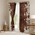 thumbnail image 3 of Manfei Animal Cow Print Black Out Curtains for Boys Girls,Exotic Style Curtains Pack of 2 (42x63 Each),Retro Vintage Bedroom Curtains,Luxury Bedroom Decor, 3 of 6