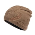 thumbnail image 5 of ruhuadgb Winter Hat Stretchy Thick All Match Yarn Embroidered Wheat Fleece Fleece Cap for Daily Life, 5 of 8