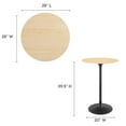 thumbnail image 2 of Modway Lippa Table de Bar Ronde 28 Pouces Grain de Bois Style Mi-Siècle Moderne en Noir Naturel, 2 of 7
