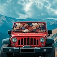 thumbnail image 3 of Uorisanigo Windshield Sun Shade Compatible with 2024 2025 Jeep Wrangler JL 2/4 Door-Blocks UV Rays Boho Mandala Floral Car Sunshade Keep Your Vehicle Cool, Car Sun Shade, 3 of 7