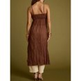 thumbnail image 4 of Brown Womens Open-Front Longline Cover-Up Dress With Spaghetti Straps And V-Neck Flowy Silhouette, 4 of 7