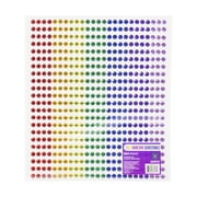Go Create 13"x 11.5" 9 Millimeter Adhesive Rainbow Assorted Color Gemstone Sheet, 1 Each