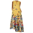 thumbnail image 4 of Babysbule Womens Summer Dresses, Women Plus Size Butterfly Print Daily Sleeveless Vintage Boho V Neck Maxi Dress, 4 of 9