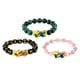 thumbnail image 1 of 3 piezas Feng Shui Obsidian Pearl Charms Bracelet Gold Plated Good Luck, 1 of 9