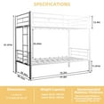 thumbnail image 6 of Leumius Twin Over Twin Bunk Bed for Kids Boys Girls, Heavy Duty Metal Bunk Bed with Ladders & Guardrail,Convertible 2 Beds,White, 6 of 10