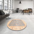 thumbnail image 3 of Ahgly Company Indoor Round Abstract Khaki Gold Oriental Area Rugs, 8' Round, 3 of 6