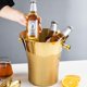 thumbnail image 3 of Cubo de hielo dorado, cubo de hielo aislado de acero inoxidable, cubo de champán, cubo de vino for fiestas, bar de cócteles, 5L, 3 of 5