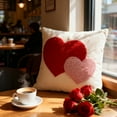 thumbnail image 2 of Valentine's Day Embroidered Heart Floral Decorative Cushion Cover for Sofa and Bedroom Throw Pillow Protector Valentine's Day Decorations, 2 of 4