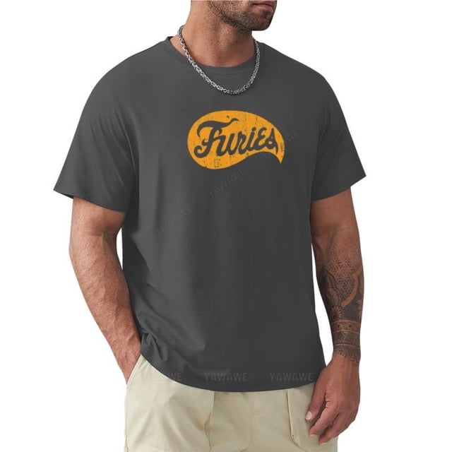 Camiseta negra de The Baseball Furies para hombre camisa con cuello redondo gráfica vintage de algodón