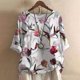 thumbnail image 2 of Moda Mujer Causal Cuello Redondo Blusa Estampada 1/2 Manga Camiseta Verano Tops Fridja ghk3347, 2 of 9