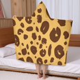 thumbnail image 5 of Yellow and Brown Of Leopard Print Hooded Bath Towel，50"x30" for Ages 3 To 12 Kids, Quick Dry Lightweight Soft Microfiber Hood Beach Towel Cover Up for Kids, 5 of 7