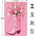 thumbnail image 4 of Letreros de metal con diseño de botas de vaquera y ramo de flores, decoración de pared de hojalata de 8 x 12 pulgadas, 4 of 8
