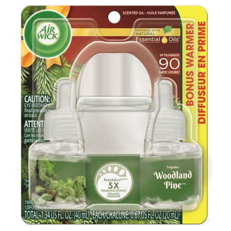 (2 pack) (2 pack) Air Wick Scented Oil Kit (2 Warmers + 4 Refills), Woodland Pine, Air Freshener