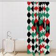 Red Green Black Check Shower Curtain, Polyester Shower Curtain with