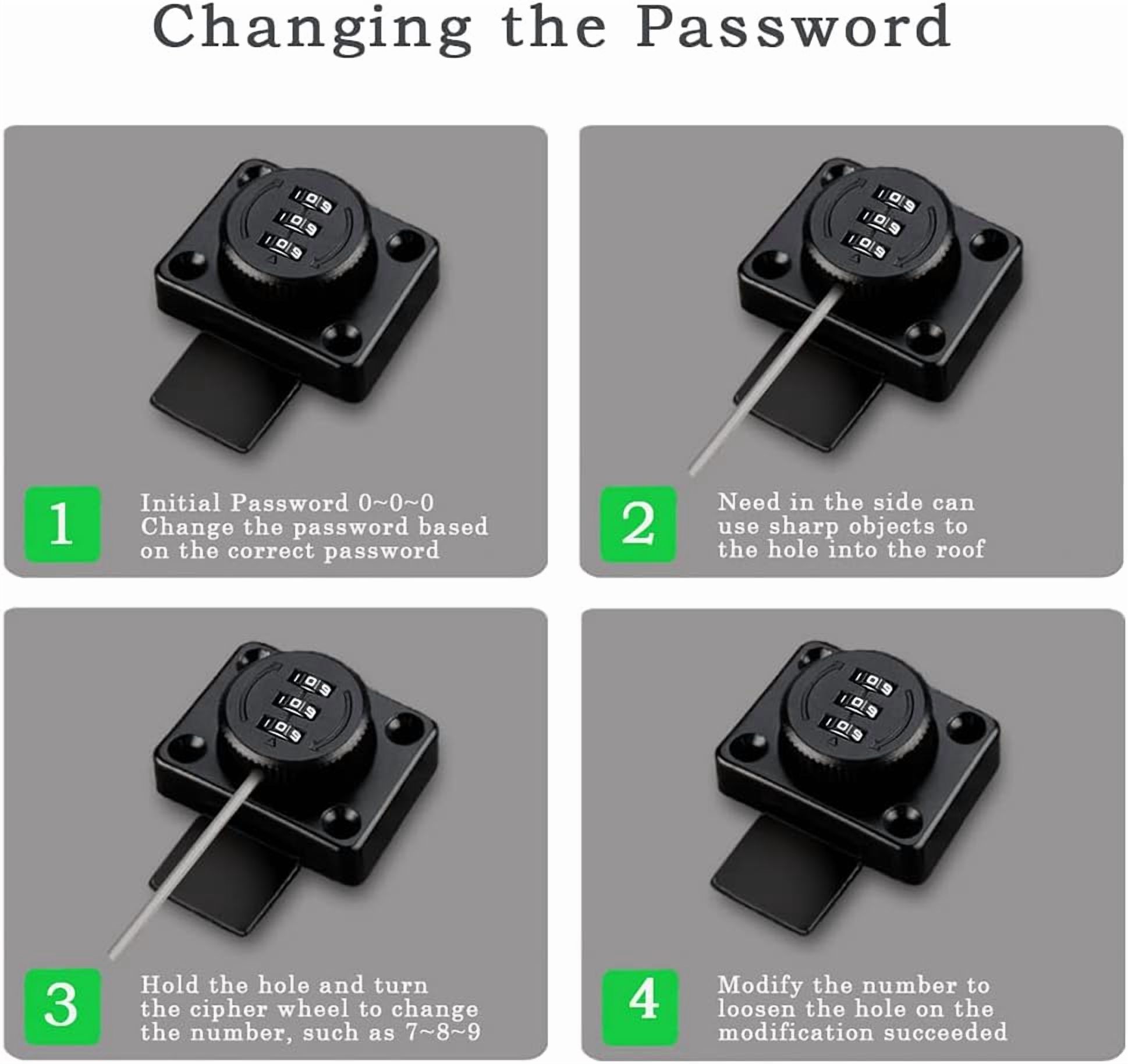 SONGAUN Mechanical Password Cabinet Lock, Rotary Lock for Double Doors, Keyless Combination Door Lock, Black