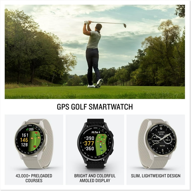 Garmin Approach S50, Advanced Golf GPS Smartwatch, AMOLED Display