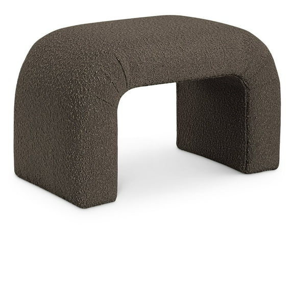 Meridian Furniture Niagara Brown Boucle Fabric Bench