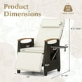 thumbnail image 4 of Costway 1 PCS Fauteuil Inclinable de Patio en Osier avec Dossier et Repose-Pieds Réglables Table d'Appoint Rabattable Blanc, 4 of 9