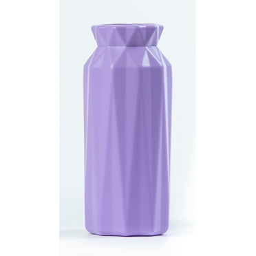 Grupo Mirandinha Lilac Plastic Flower Vase, Elegant Reusable Centerpiece for Parties, Events & Home Decor
