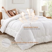 MARNUR Luxury Comforter Duvet Insert Full Size, 300GSM All Season Down Alternative, Hotel Cooling Quilted Comforters with 8 Tabs, Machine Washable 82 x 86
