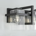 thumbnail image 5 of Generation Lighting Mitte 24 in. 3-Light Matte Black Industrial Transitional Bathroom Vanity Light with Clear Glass Shade Panels, 5 of 7