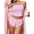 thumbnail image 3 of Sexyfree Ribbed Pajamas Set for Women Sexy Cami with Side Slit Shorts Sleepwear Lingerie 2 Piece Pjs Nightwear, 3 of 6