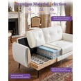thumbnail image 3 of LAZZO 61" Faux Leather Loveseat, Mid Century Modern Tufted 2-Seat Sofa for Small Spaces, White, 3 of 8