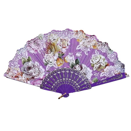 

Moocorvic Best Dance Wedding Party Lace Silk Folding Hand Held Flower Fan