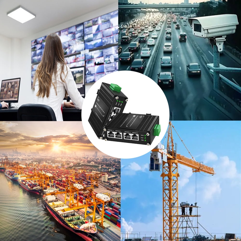 Industrial 2 Ports PoE Injector, Hardened Gigabit 30W PoE+ Injector IEEE802.3 at POE Adapter POE Midspan Max 60W Single Port Power Over Ethernet with 12-48V DC Input DIN Rail Mount