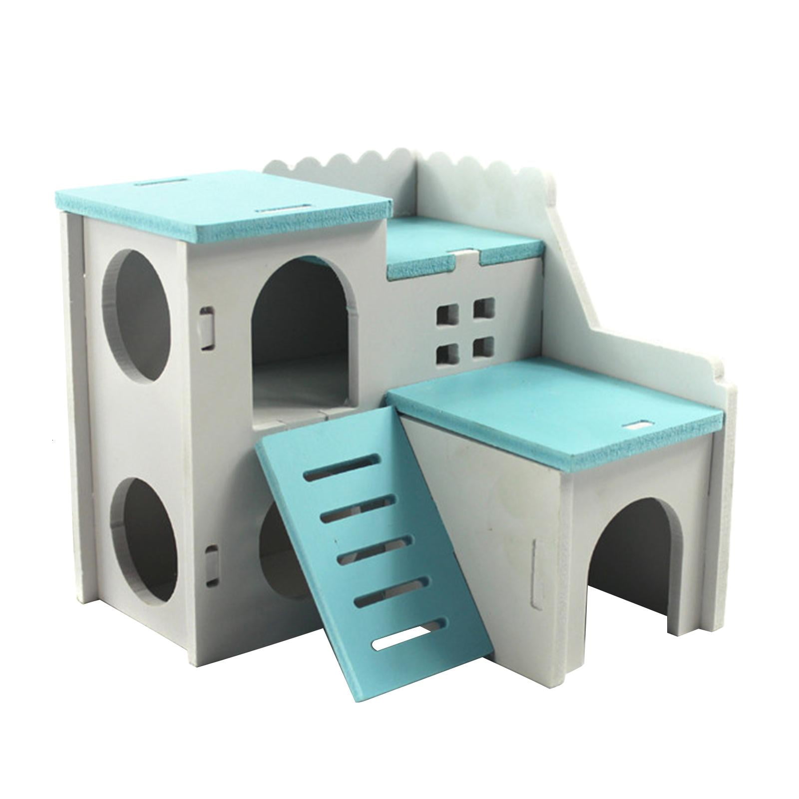 Gieenan Wood Hamster Rat Mouse Hideout House Hut Hamster Nest Wooden Toy Habitats Decor