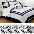 thumbnail image 5 of Chezmoi Collection Caprice 7-Piece Hotel Style Comforter Set California King Size, White/Black Square Pattern Color Block Bedding with Decorative Pillows, Luxurious Lightweight All Season Bed Set, 5 of 9