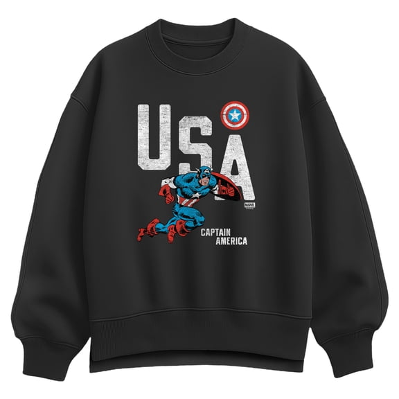 Captain America - USA - Women's Oversized Fleece Crew Sweatshirt