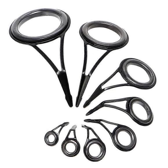 Juego de 8 guías para cañas de pescar, puntas de pesca de 5-18 mm de diámetro, kit de reparación de cañas, anillas para línea, juego de anillas para anzuelos y marco.