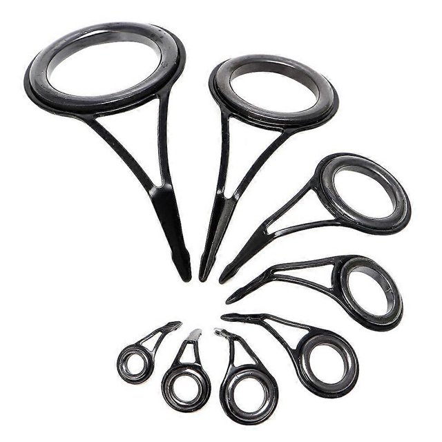 Juego de 8 guías para cañas de pescar, puntas de pesca de 5-18 mm de diámetro, kit de reparación de cañas, anillas para línea, juego de anillas para anzuelos y marco.
