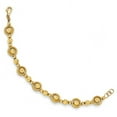 thumbnail image 2 of Leslie's Real 14kt Yellow Gold Scratch Finish Diamond-Cut Bead Chain Bracelet; for Adults and Teens; for Women and Men, 2 of 3