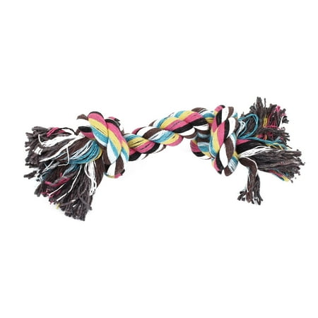 Bone Pet Toy - Multicolored Cotton Blends Knotted Rope Bone Dog Puppy Pet Toy 18cm Long