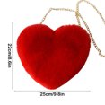 thumbnail image 3 of Furry Purse for Girls,Red Heart Shaped Fluffy Faux Fur Handbag for Women,Soft Small Shoulder Bag Clutch Purse,Heart Purses for Women with Chain Crossbody,Unique Plush Purses for Women Valentine, 3 of 9